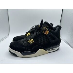 Nike Air Jordan 4 Retro Royalty Black Gold Men's Size 9 2017 Sneakers